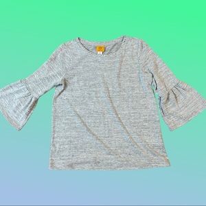 Ruby Rd Grey Knit Top w/ Stud Details